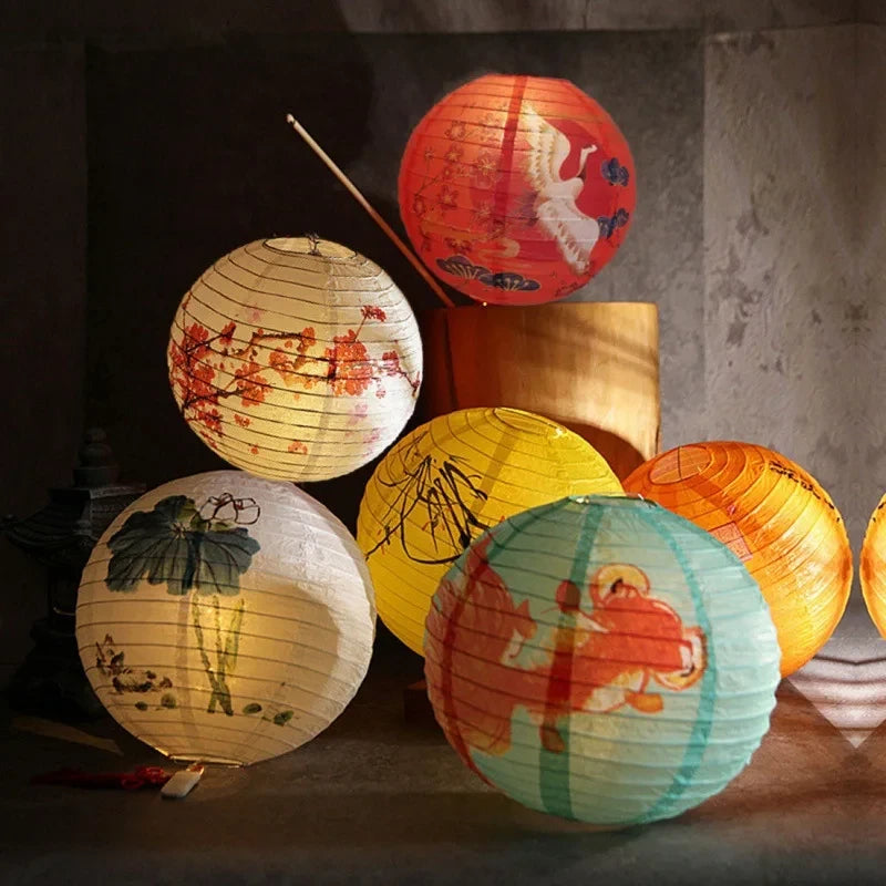 Printed Flower Paper Lanterns