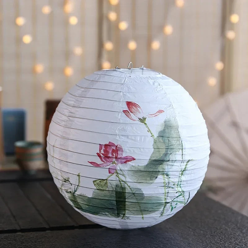 Printed Flower Paper Lanterns