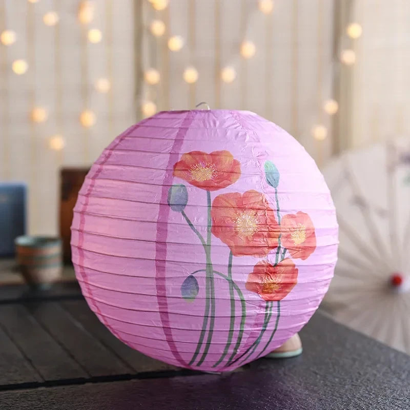 Printed Flower Paper Lanterns