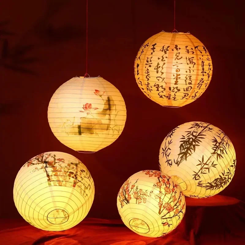 Printed Flower Paper Lanterns