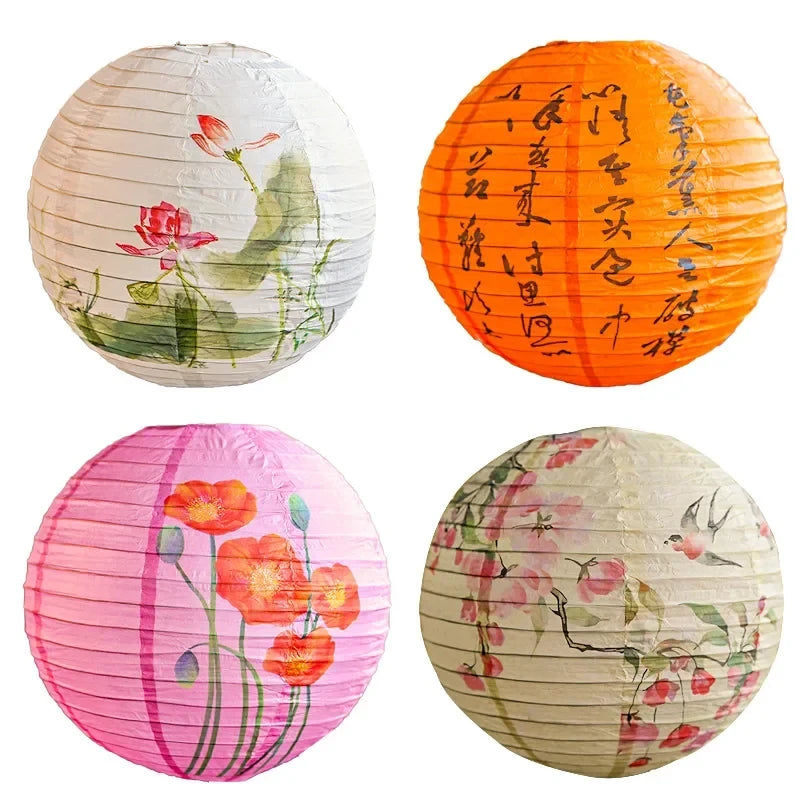 Printed Flower Paper Lanterns